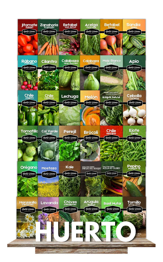 Colección Huerto - Paquete con 30 sobres de Vegetales y Hierbas